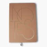 Beige A5 hardcover notebook with gold foil NOTES lettering