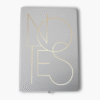 Grey A5 hardcover notebook with gold foil NOTES text and soft touch cover
