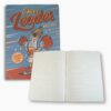 Inside pages of the cheerleader journal with lined paper and retro design.