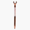 Chrome pen with a crystal-filled barrel and detailed deer head topper.