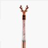 Close-up of the chrome deer head on top of the crystal pen.