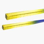 Square acrylic ruler with blue/yellow gradient.