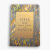 Grey hardcover A5 notebook with gold translucent text: “Never lose your sense of wonder.”