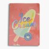 Journal cover with yellow and turquoise scoops on a salmon pink background.