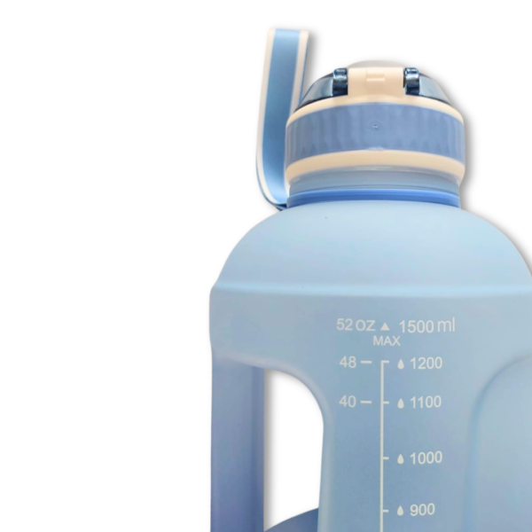 Close-up showing ml measurement scale on large-capacity bottle