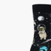 Close-up: Close-up of pug astronaut graphic on socks