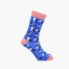 Full: Blue socks with border collie dog design