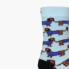 Close-up: Close-up of dachshund jersey detail on socks