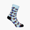 Full: Blue socks with sausage dog wearing a jersey