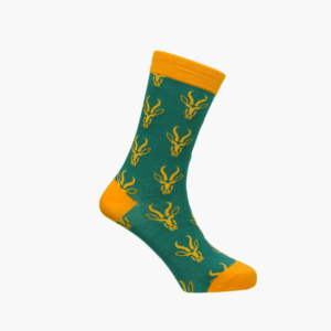 Full: Green and gold Bokke supporter socks by Sock Doctor