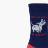 Close-up: Close-up of text and dog illustration on socks