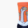 Close-up: Close-up of ostrich illustration on funky socks
