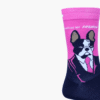Close-up: Close-up of pug graphic and slogan on socks