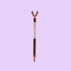 Chrome stag head pen with crystal inside