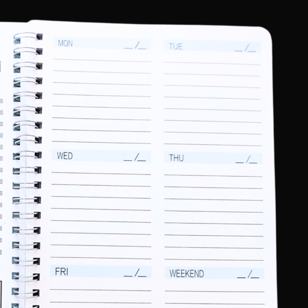 Close-up of daily planner